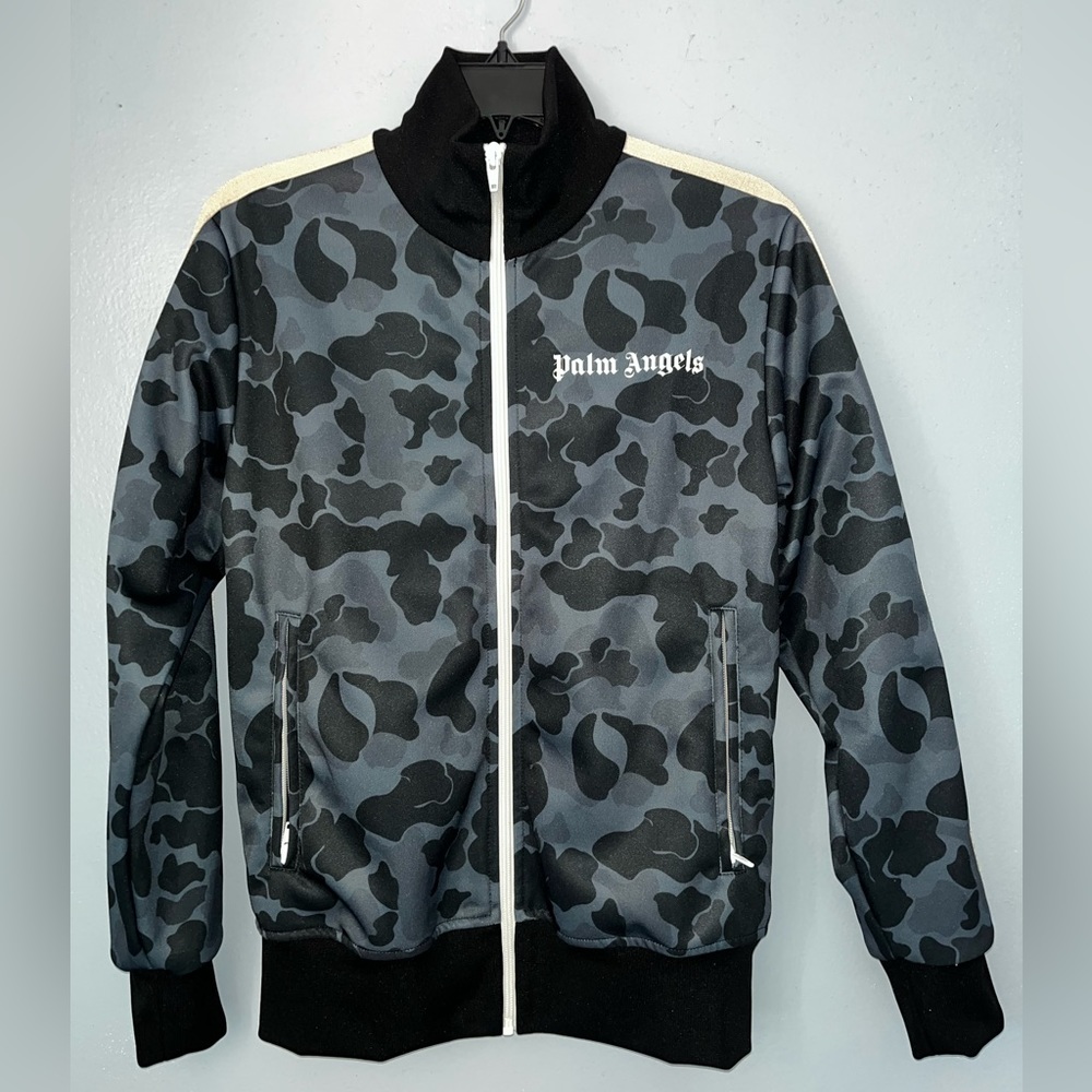 Palm Angels Blue Camo track jacket size small men
